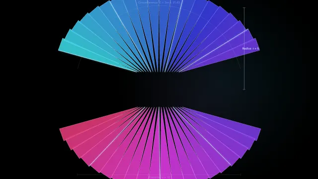 The Circles and pi World showing a circle and its geometric measurements